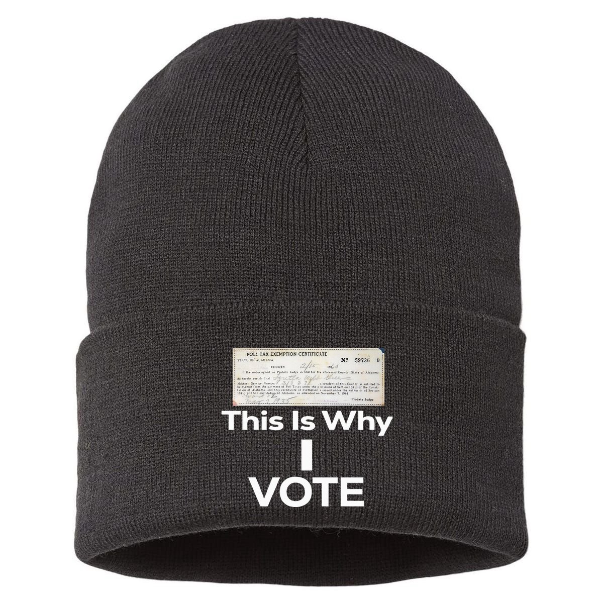 Poll Tax Exemption Certificate This Is Why I Vote Sustainable Knit Beanie