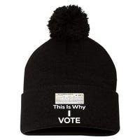 Poll Tax Exemption Certificate This Is Why I Vote Pom Pom 12in Knit Beanie