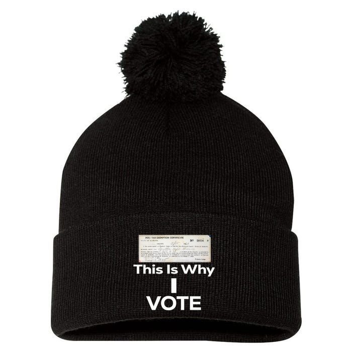 Poll Tax Exemption Certificate This Is Why I Vote Pom Pom 12in Knit Beanie