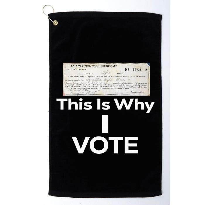 Poll Tax Exemption Certificate This Is Why I Vote Golf Towel