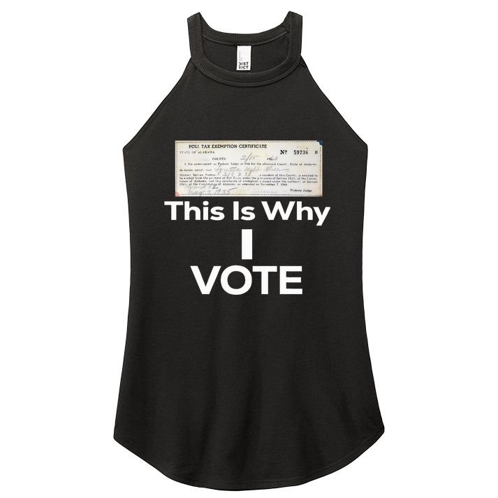 Poll Tax Exemption Certificate This Is Why I Vote Women's Perfect Tri Rocker Tank
