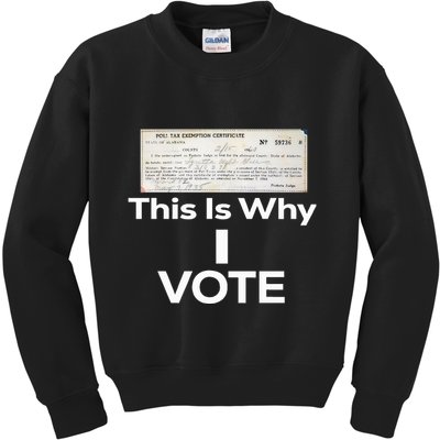 Poll Tax Exemption Certificate This Is Why I Vote Kids Sweatshirt