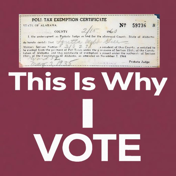 Poll Tax Exemption Certificate This Is Why I Vote 16oz Travel Tumbler