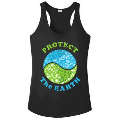 Protect The Earth Support Earth Day Gift Novelty Ladies PosiCharge Competitor Racerback Tank