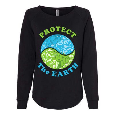 Protect The Earth Support Earth Day Gift Novelty Womens California Wash Sweatshirt