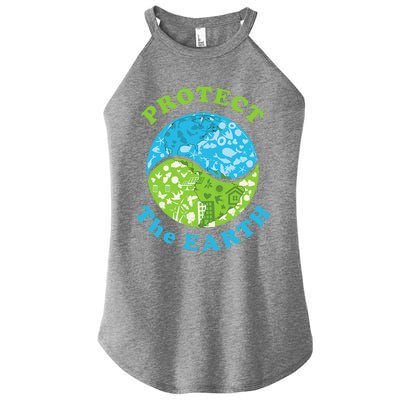 Protect The Earth Support Earth Day Gift Novelty Women’s Perfect Tri Rocker Tank