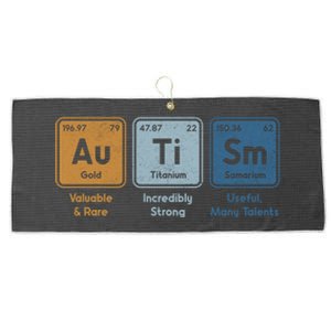 Periodic Table Elets Neurodiversity Autism Awareness Gift Large Microfiber Waffle Golf Towel