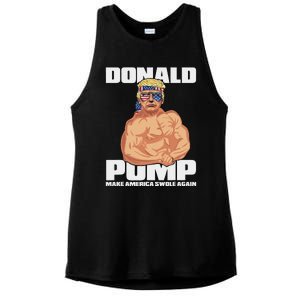 Patriotic Trump Funny July 4th Donald Pump Ladies PosiCharge Tri-Blend Wicking Tank