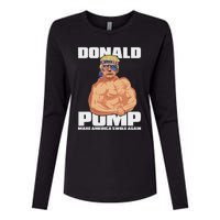 Patriotic Trump Funny July 4th Donald Pump Womens Cotton Relaxed Long Sleeve T-Shirt