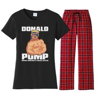 Patriotic Trump Funny July 4th Donald Pump Women's Flannel Pajama Set