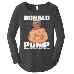 Patriotic Trump Funny July 4th Donald Pump Women's Perfect Tri Tunic Long Sleeve Shirt