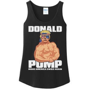 Patriotic Trump Funny July 4th Donald Pump Ladies Essential Tank