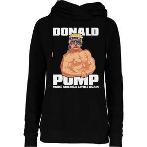 Patriotic Trump Funny July 4th Donald Pump Womens Funnel Neck Pullover Hood