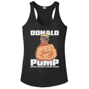 Patriotic Trump Funny July 4th Donald Pump Ladies PosiCharge Competitor Racerback Tank