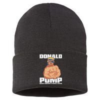 Patriotic Trump Funny July 4th Donald Pump Sustainable Knit Beanie