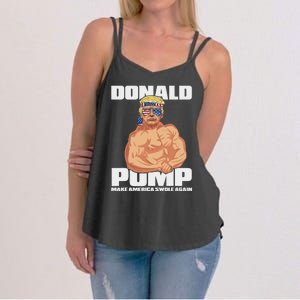 Patriotic Trump Funny July 4th Donald Pump Women's Strappy Tank