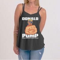 Patriotic Trump Funny July 4th Donald Pump Women's Strappy Tank