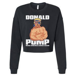 Patriotic Trump Funny July 4th Donald Pump Cropped Pullover Crew