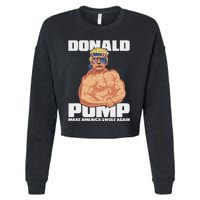 Patriotic Trump Funny July 4th Donald Pump Cropped Pullover Crew