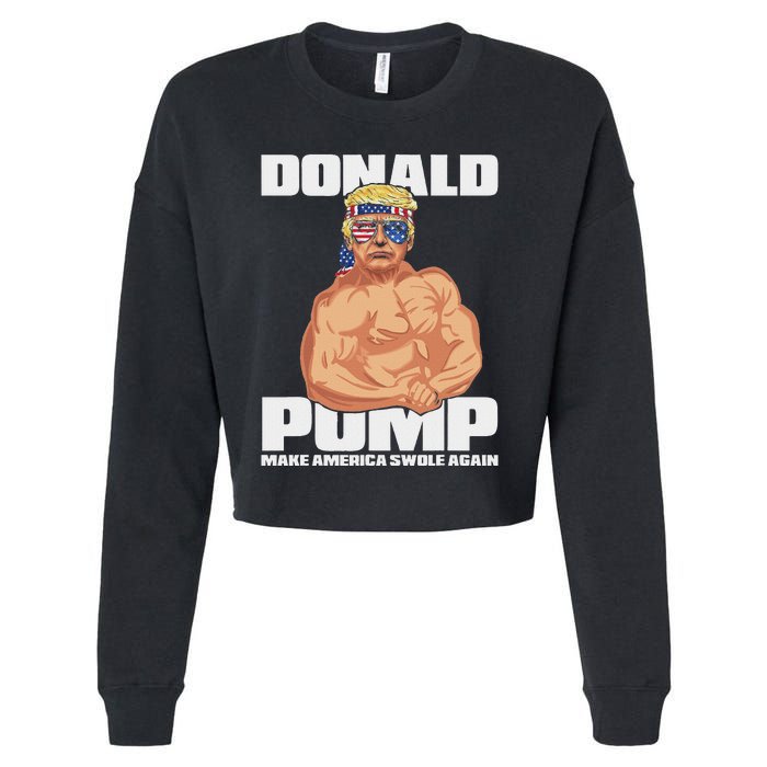 Patriotic Trump Funny July 4th Donald Pump Cropped Pullover Crew