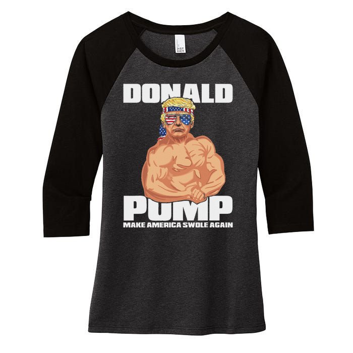 Patriotic Trump Funny July 4th Donald Pump Women's Tri-Blend 3/4-Sleeve Raglan Shirt