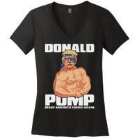 Patriotic Trump Funny July 4th Donald Pump Women's V-Neck T-Shirt