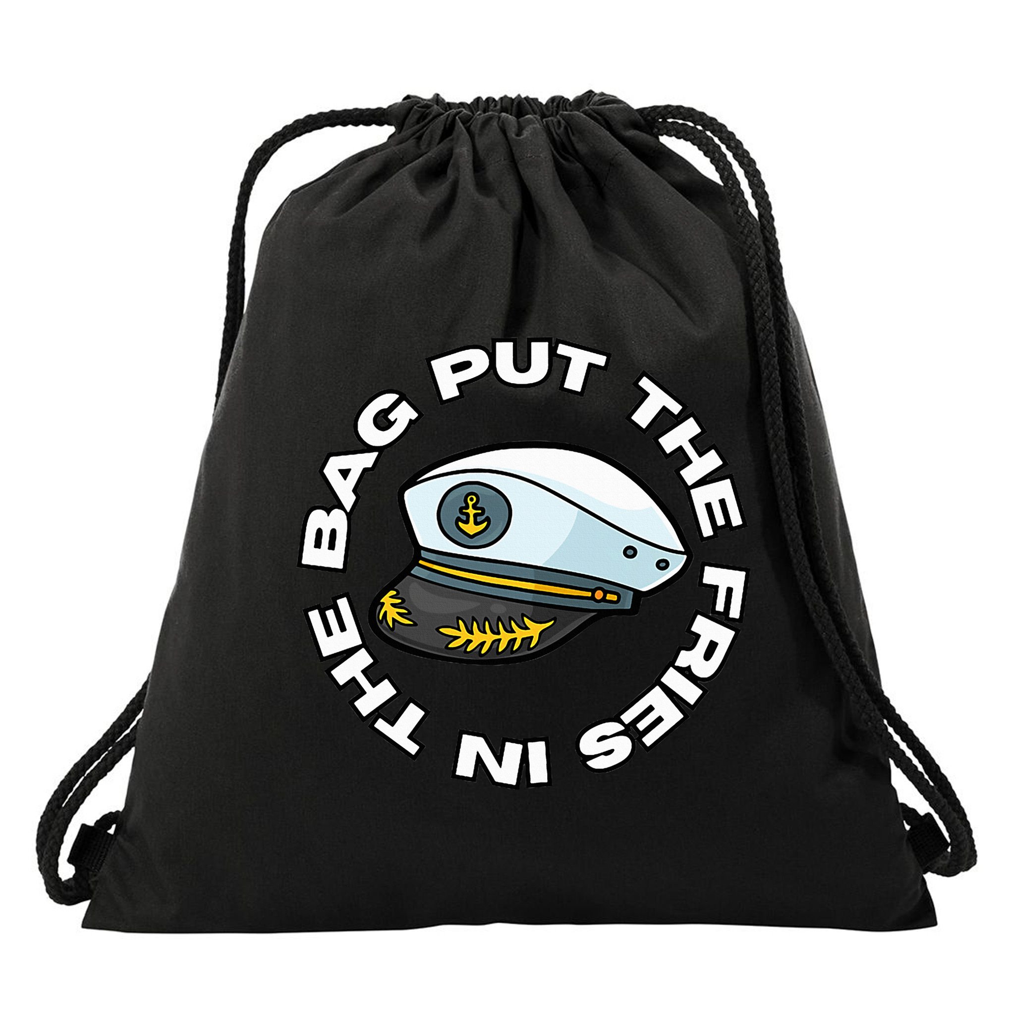Put The Fries In The Bag Wots Josh Block Drawstring Bag