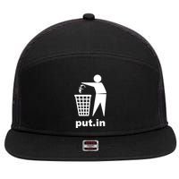 Putin Trash Funny 7 Panel Mesh Trucker Snapback Hat