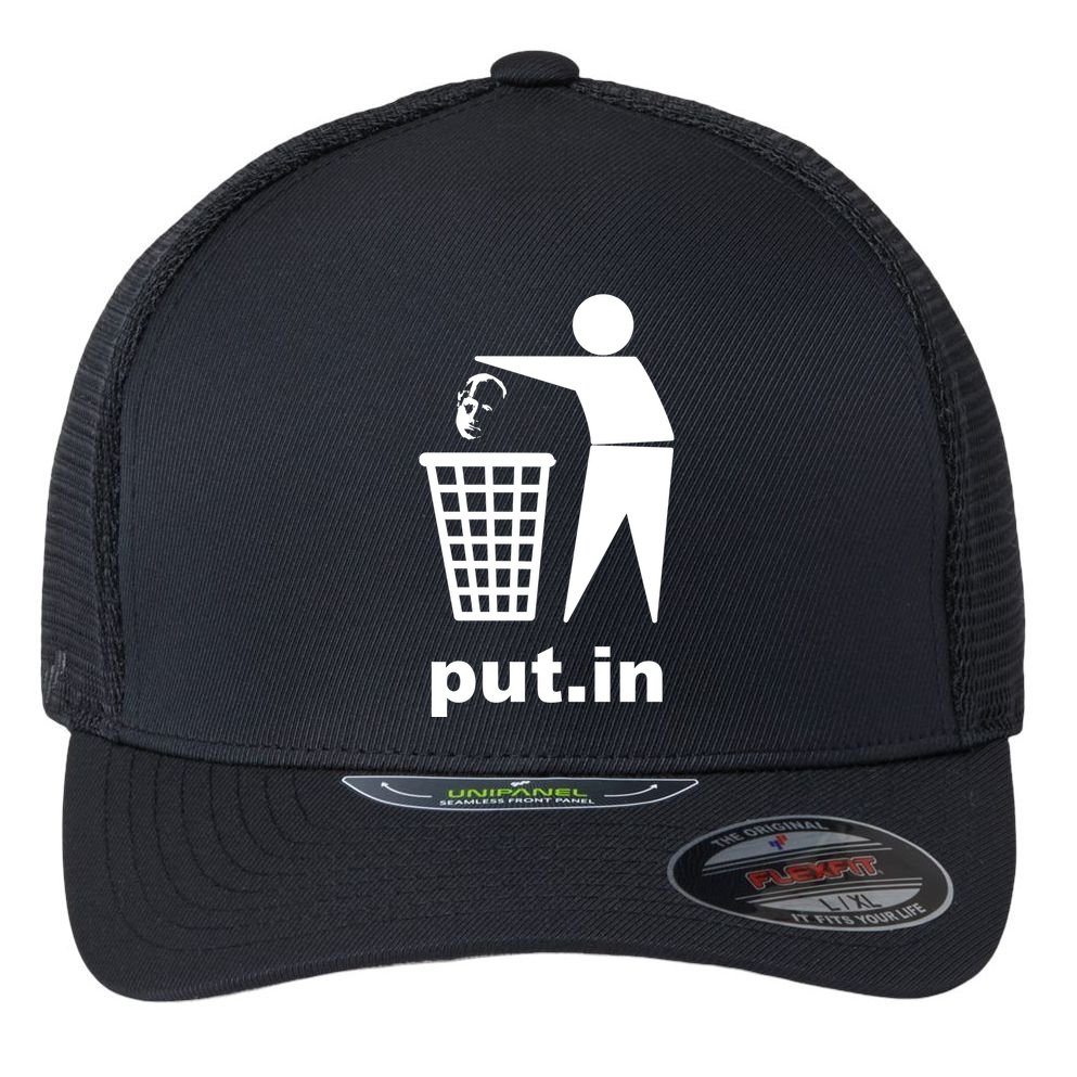Putin Trash Funny Flexfit Unipanel Trucker Cap