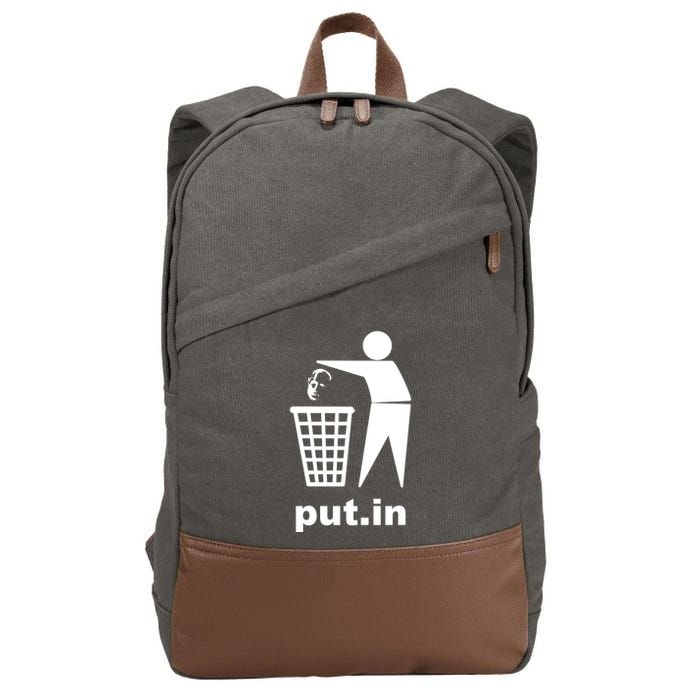 Putin Trash Funny Cotton Canvas Backpack