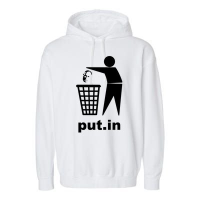 Putin Trash Funny Garment-Dyed Fleece Hoodie