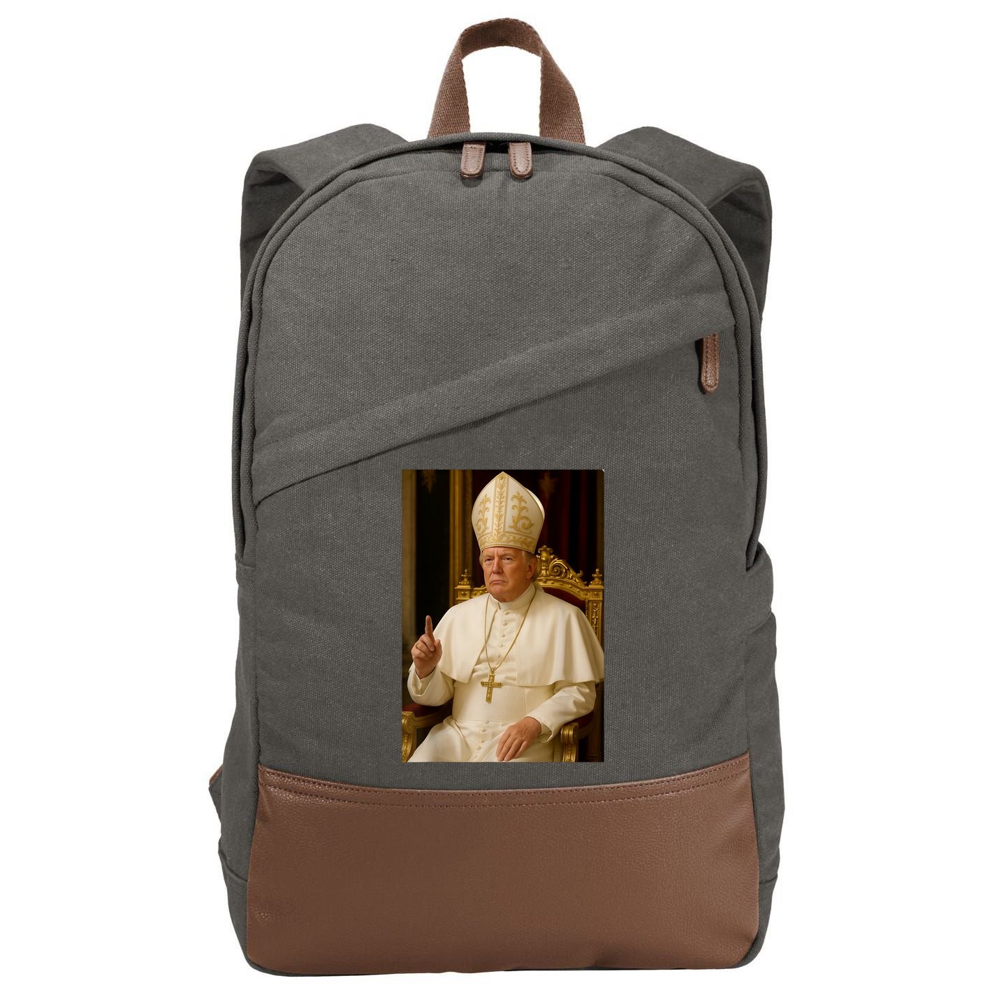 Pope Trump Funny President Trump Wants To Be The Next Pope Cotton Canvas Backpack