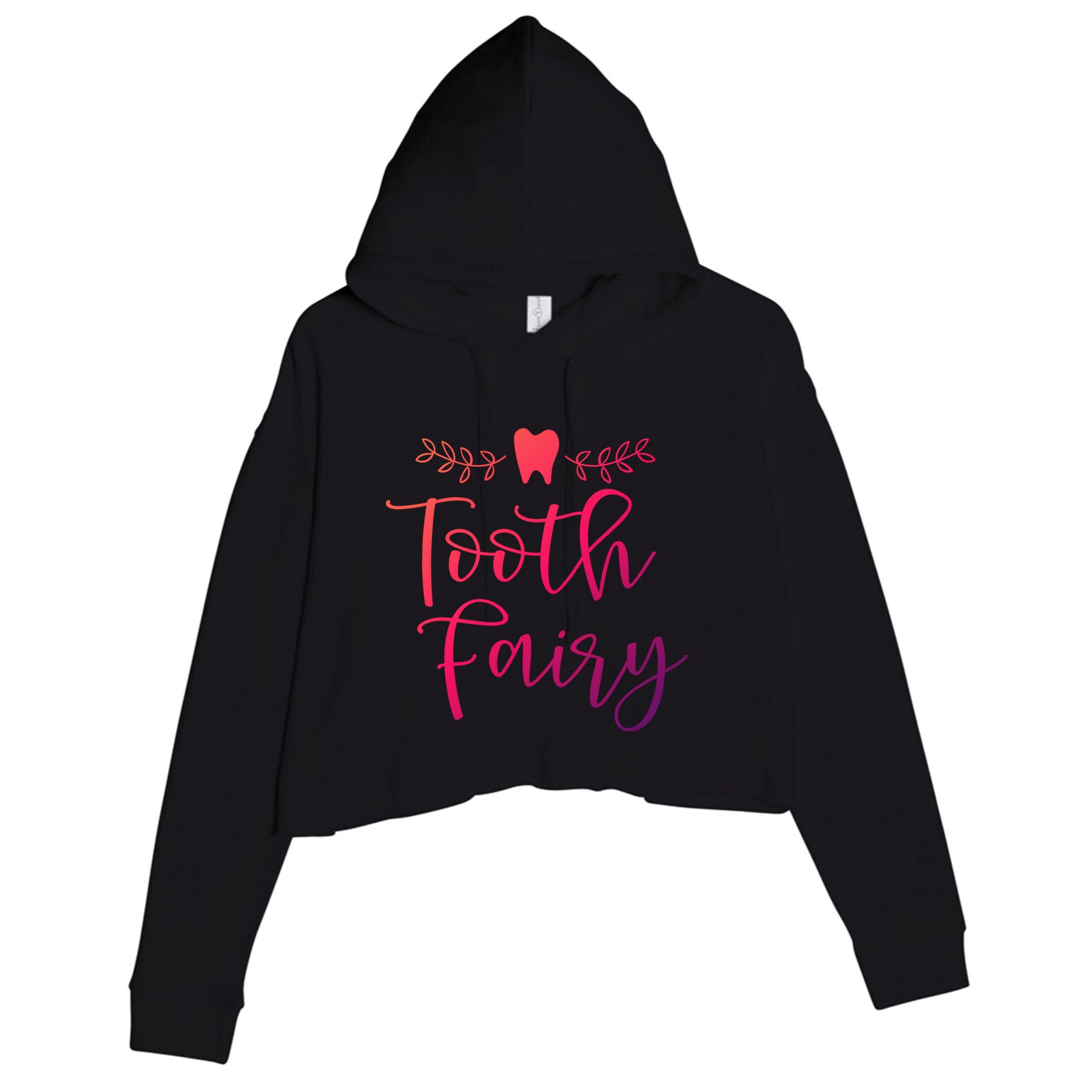 Pretty Tooth Fairy Funny Dental Hygienist Gift Crop Fleece Hoodie