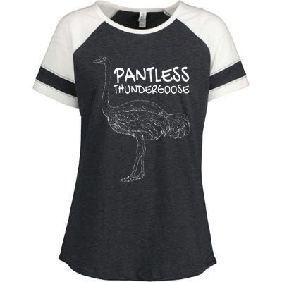 Pantless Thundergoose Funny Hilarious Ostrich Joke Lovers Enza Ladies Jersey Colorblock Tee