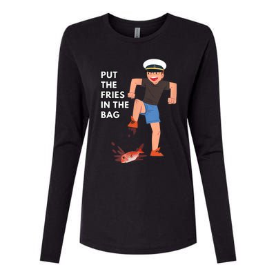 Put The Fries In The Bag Josh Block Wots Womens Cotton Relaxed Long Sleeve T-Shirt