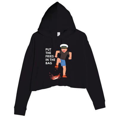 Put The Fries In The Bag Josh Block Wots Crop Fleece Hoodie