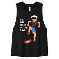 Put The Fries In The Bag Josh Block Wots Women's Racerback Cropped Tank