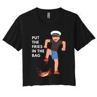 Put The Fries In The Bag Josh Block Wots Women's Crop Top Tee