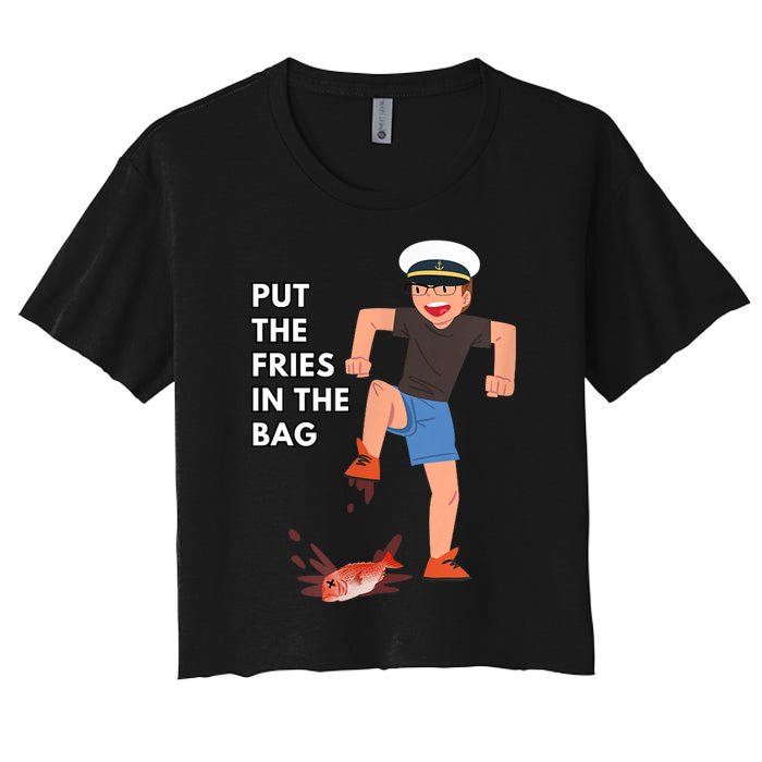 Put The Fries In The Bag Josh Block Wots Women's Crop Top Tee