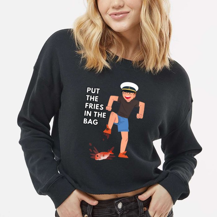 Put The Fries In The Bag Josh Block Wots Cropped Pullover Crew