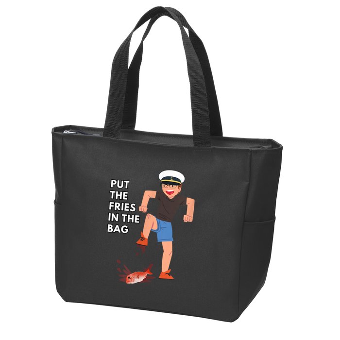 Put The Fries In The Bag Josh Block Wots Zip Tote Bag