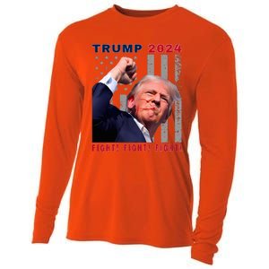 President Trump Fight! Fight! Fight! Maga Usa Stand United Cooling Performance Long Sleeve Crew