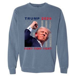 President Trump Fight! Fight! Fight! Maga Usa Stand United Garment-Dyed Sweatshirt