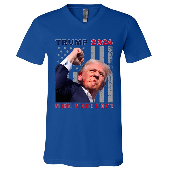 President Trump Fight! Fight! Fight! Maga Usa Stand United V-Neck T-Shirt