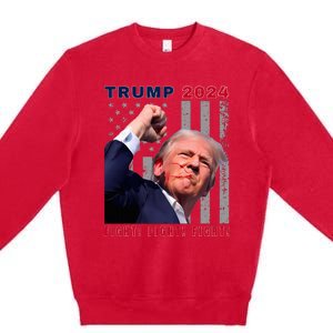 President Trump Fight! Fight! Fight! Maga Usa Stand United Premium Crewneck Sweatshirt