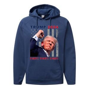 President Trump Fight! Fight! Fight! Maga Usa Stand United Performance Fleece Hoodie