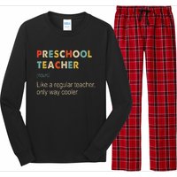 Preschool Teacher Funny Kindergarten Teacher Definition Long Sleeve Pajama Set