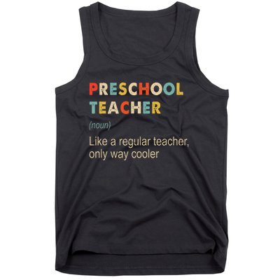 Preschool Teacher Funny Kindergarten Teacher Definition Tank Top