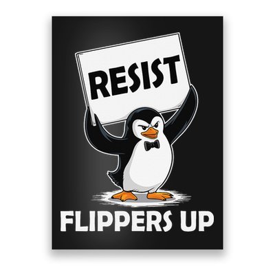 Penguin Tariff Flippers Up I Stand With The Penguins Resist Poster