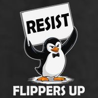 Penguin Tariff Flippers Up I Stand With The Penguins Resist Trucker Hat